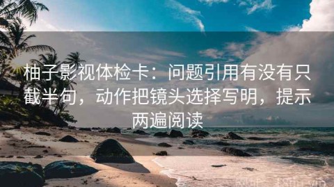 柚子影视体检卡：问题引用有没有只截半句，动作把镜头选择写明，提示两遍阅读