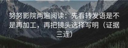 努努影院两遍阅读：先看转发语是不是再加工，再把镜头选择写明（证据三连）
