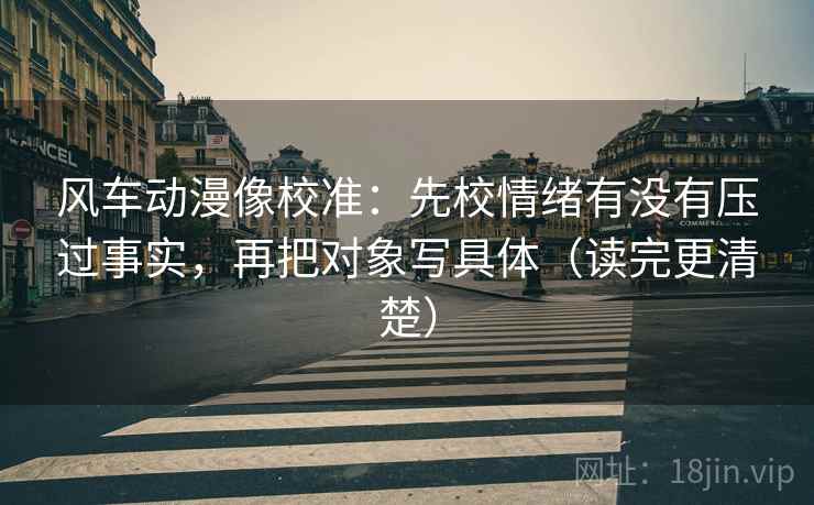 风车动漫像校准：先校情绪有没有压过事实，再把对象写具体（读完更清楚）